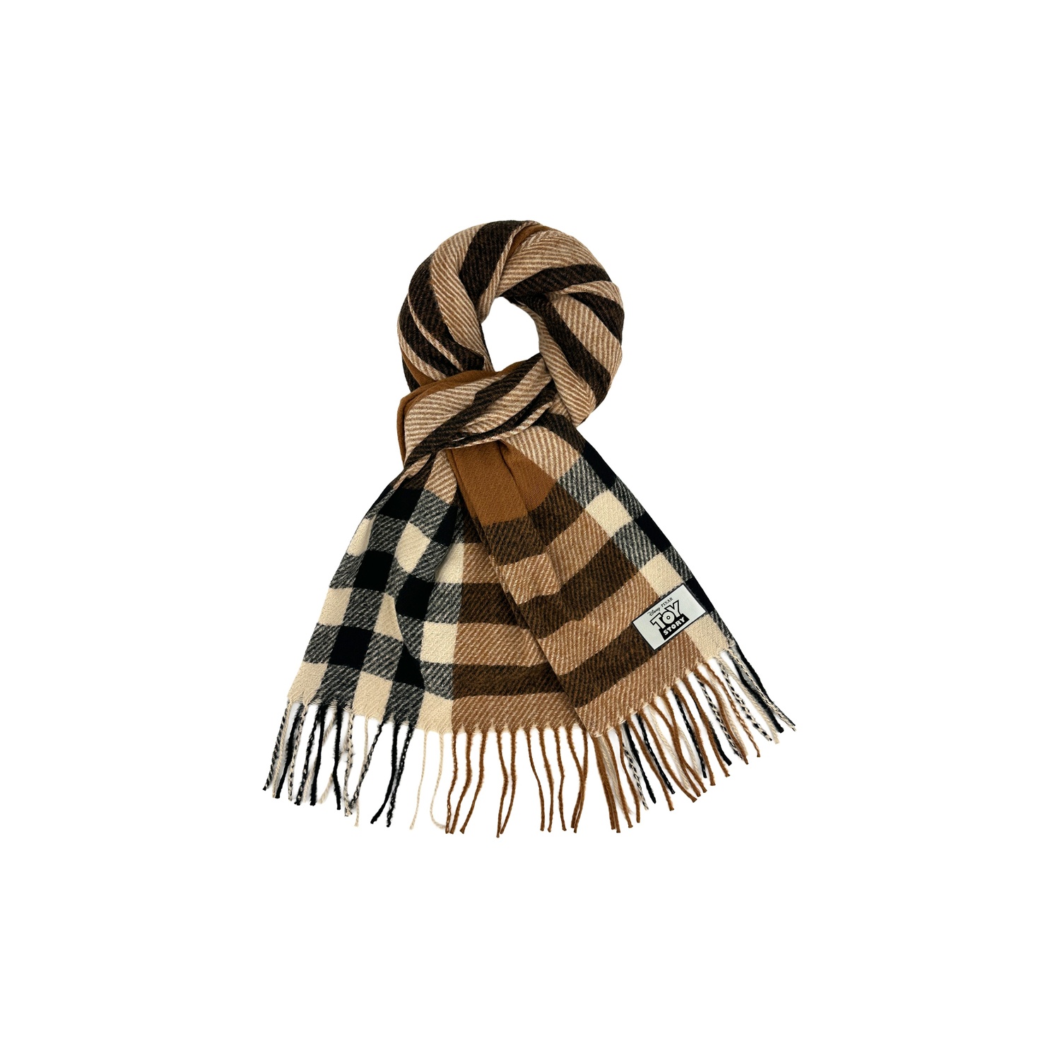 

Disney Шарф вязаный унисекс Toy Story, Yellow Brown Black White Square