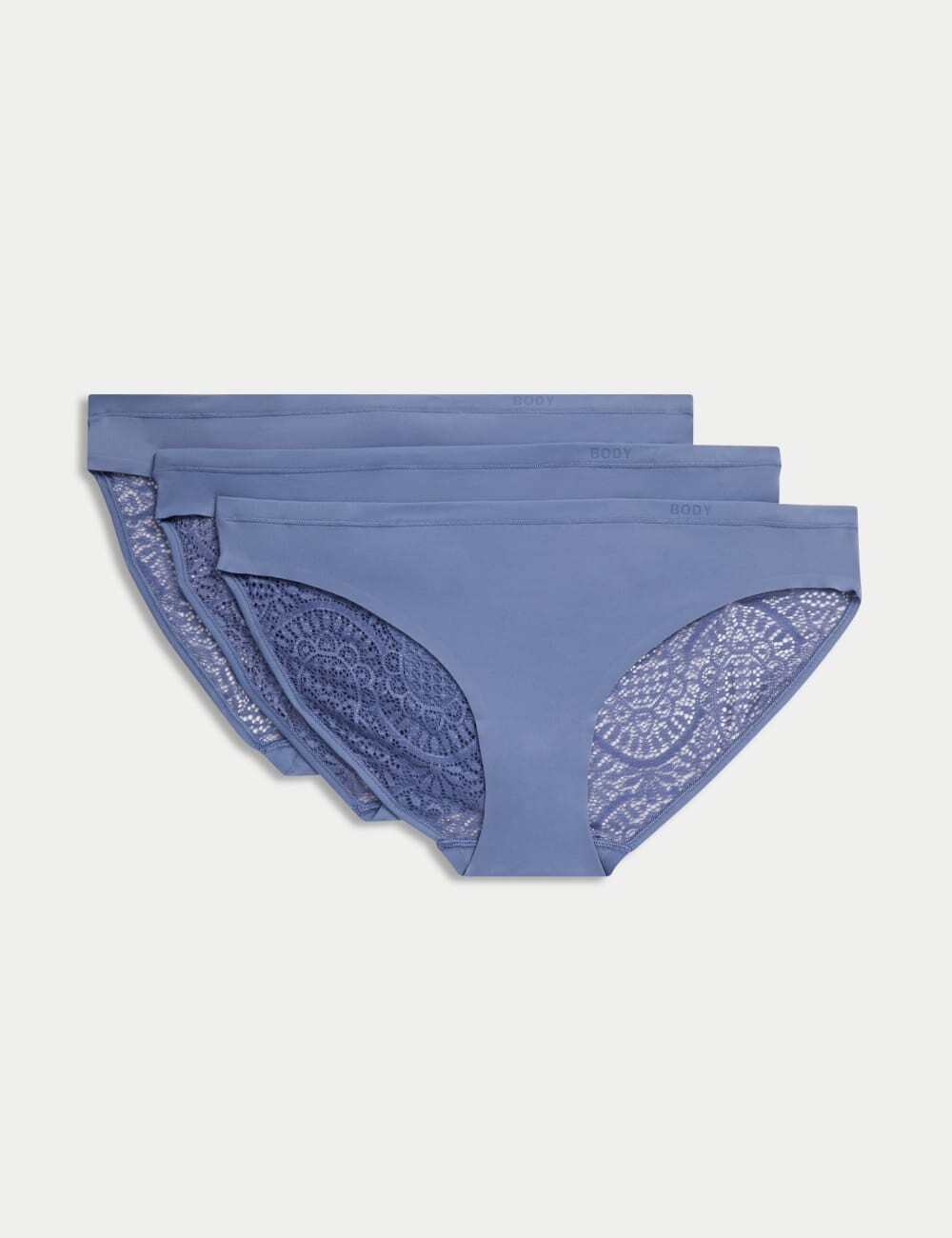 

3pk Body Soft кружевные трусики-бикини Body by Marks & Spencer, цвет Slate blue