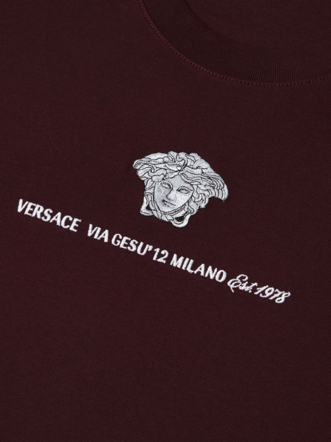 Футболка с вышивкой «Медуза Милано» Versace, коричневый — фото 3