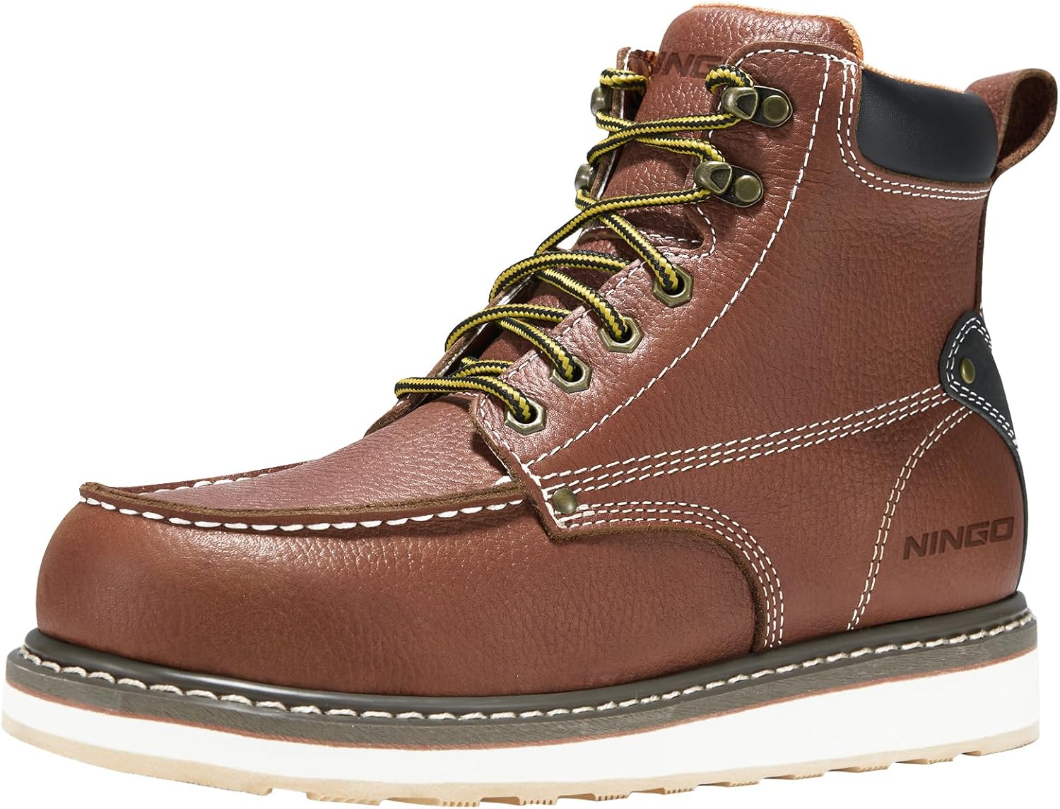 

Ботинки HISEA NINGO для мужчин с стальным/мягким носком, 6, водоотталкивающие, противоскользящие, для промышленности и строительства, ботинки с композитным носком, коричневый