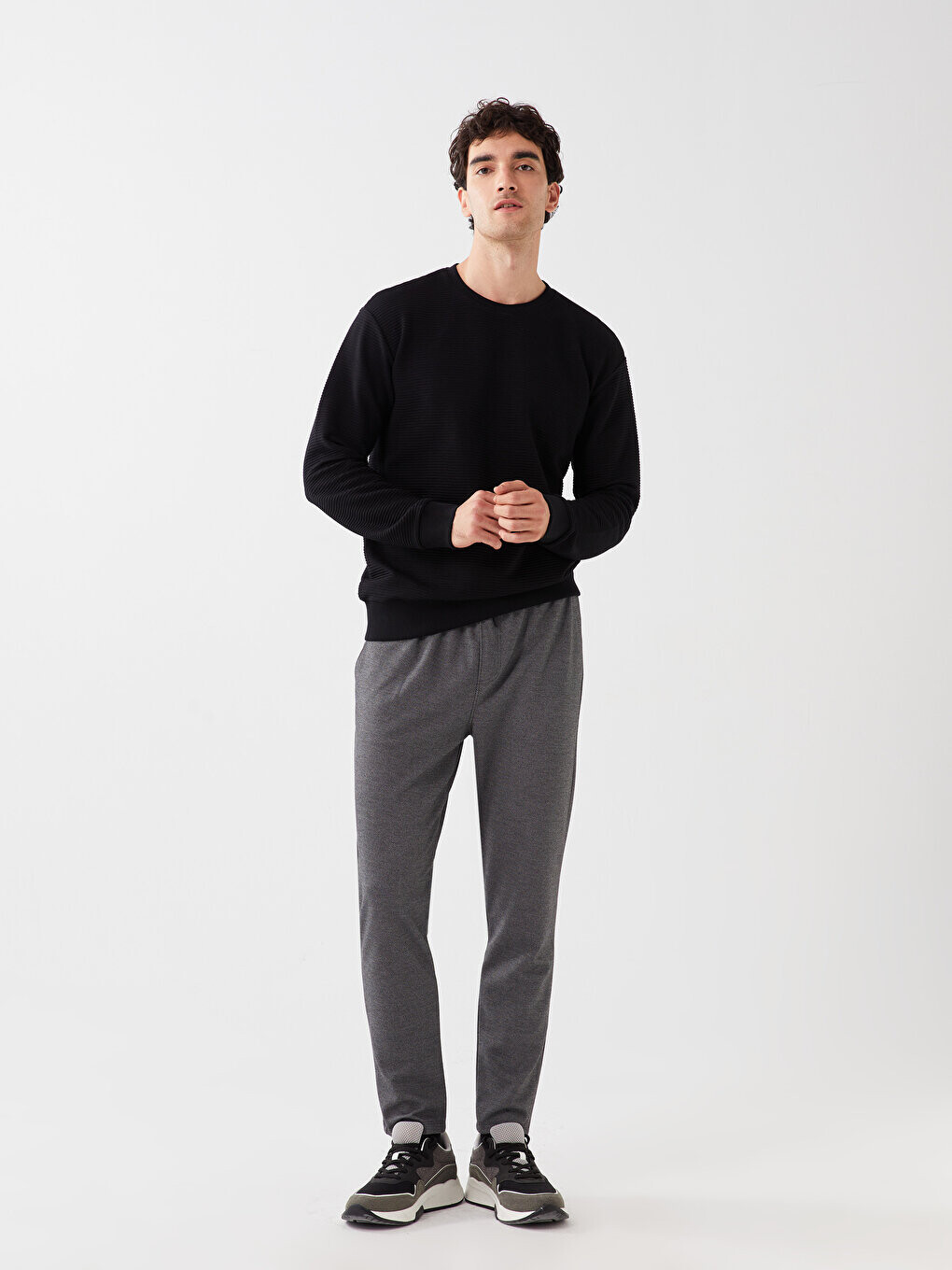 

Мужские брюки узкого кроя LCW Casual, серый меланж