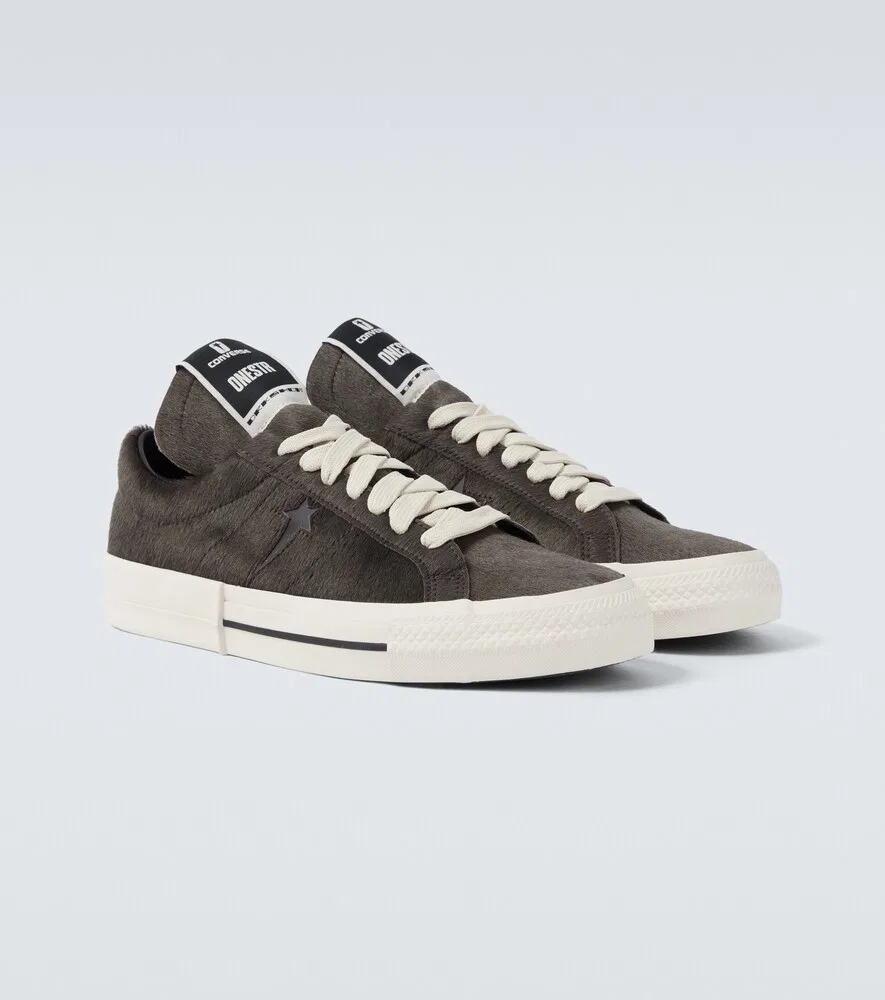 Кроссовки Converse из телячьей кожи Rick Owens, серый