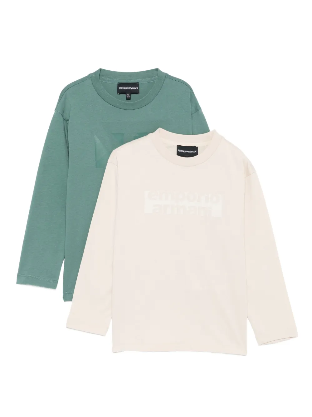 

Комплект из двух футболок с логотипом Emporio Armani Kids, нейтральный