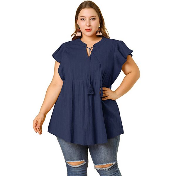 

Женская туника с V-образным вырезом и рукавами-крылышками Agnes Orinda, Navy Blue, Синий, Женская туника с V-образным вырезом и рукавами-крылышками Agnes Orinda, Navy Blue