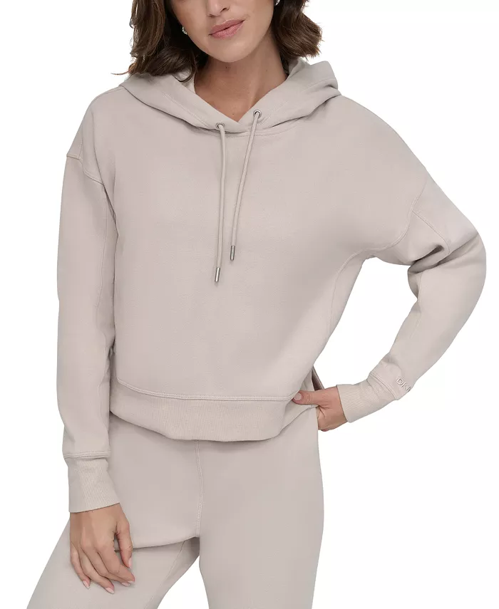 

Женский худи с вышитым логотипом DKNY, коричневый/бежевый