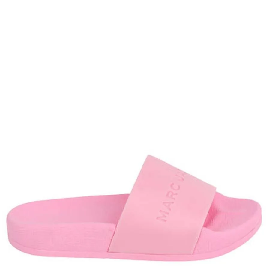 Детские шлепанцы Marc Jacobs с тисненным логотипом Aqua Little Marc Jacobs, розовый