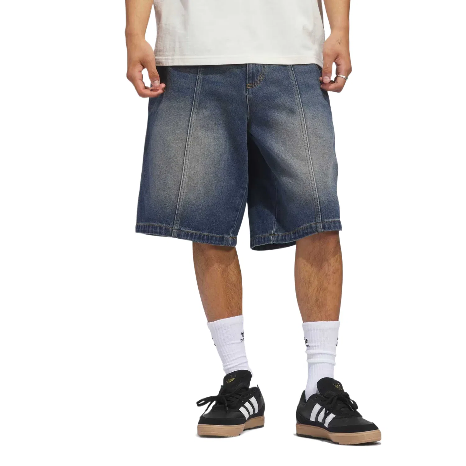 Шорты джинсовые Adidas Originals Indigo Denim — фото 4