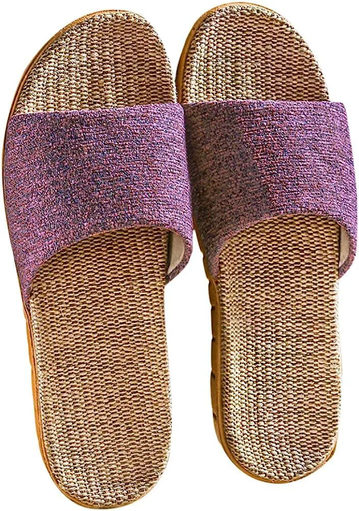 Льняные тапочки Star-Wind Flax унисекс, летние пляжные туфли, легкие, противоскользящие, для дома, дышащие сандалии, фиолетовый — фото 2