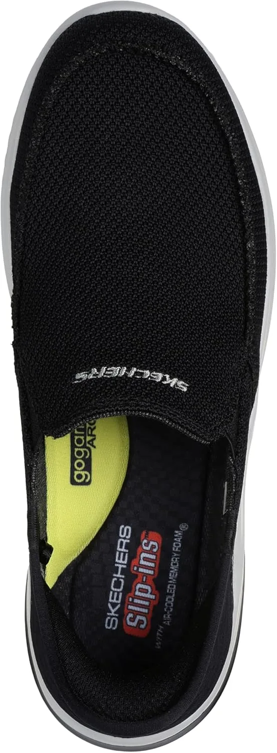Мужские кроссовки Skechers Delson 3.0 Mooney с закругленным носком и шнурком на ремешке, черный — фото 3