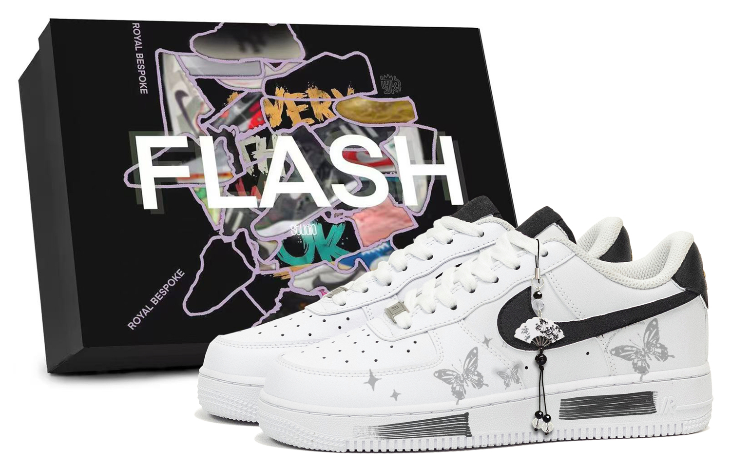 

Nike Air Force 1 Bamboo Whisper с коробкой, устойчивые к истиранию низкие скейтерские кроссовки унисекс черно-белые, цвет Black White