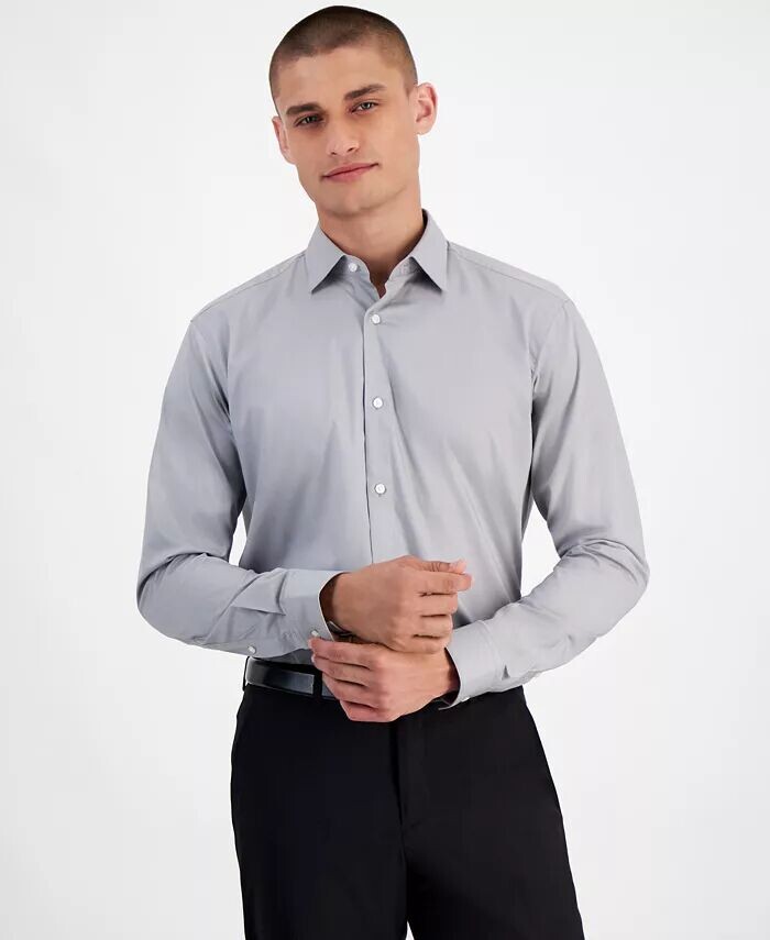 

Мужская классическая рубашка современного кроя Hugo Boss, серый