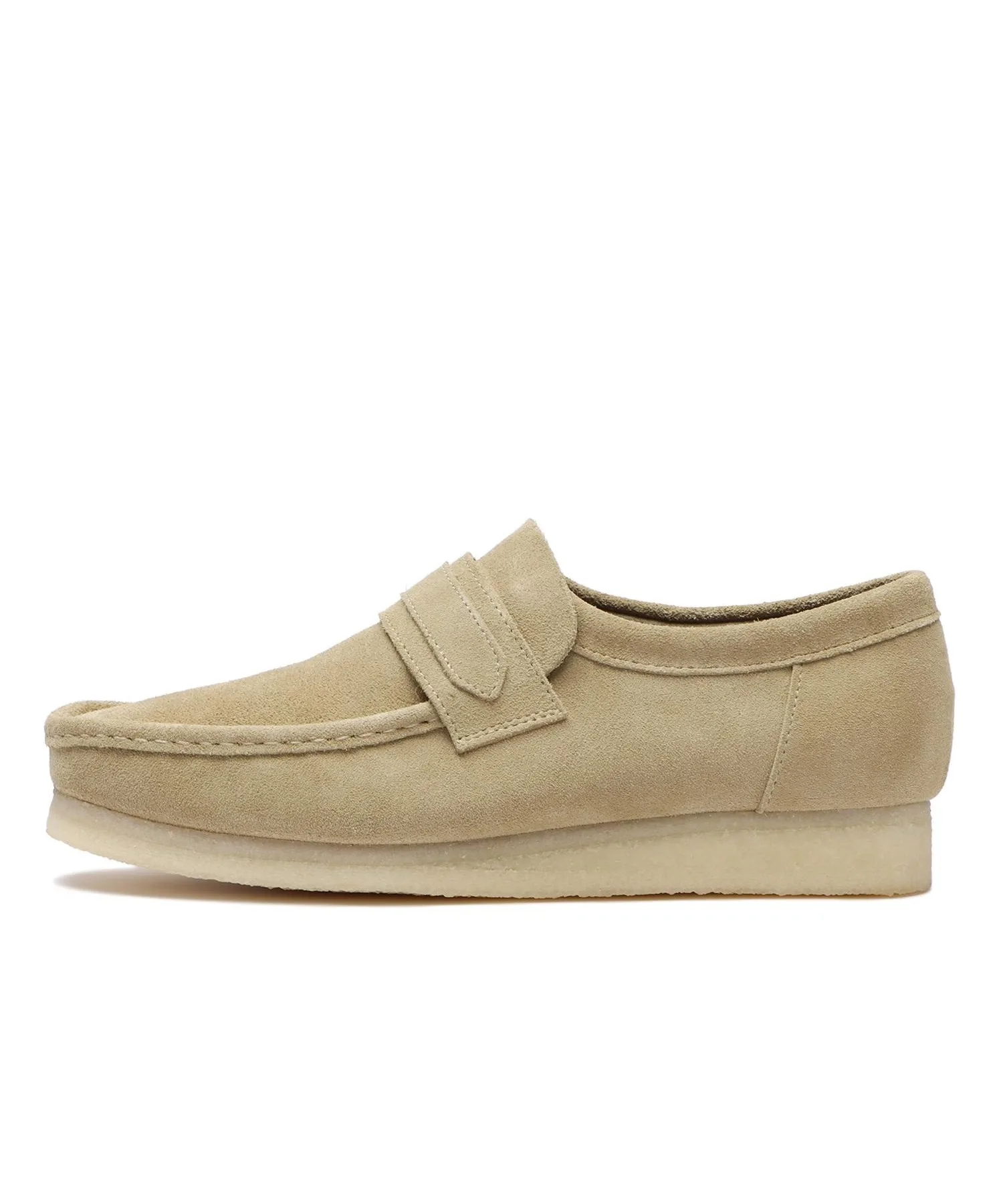 Мужские лоферы из натуральной кожи Wallabee Loafer 26172504 Clarks бежевые
