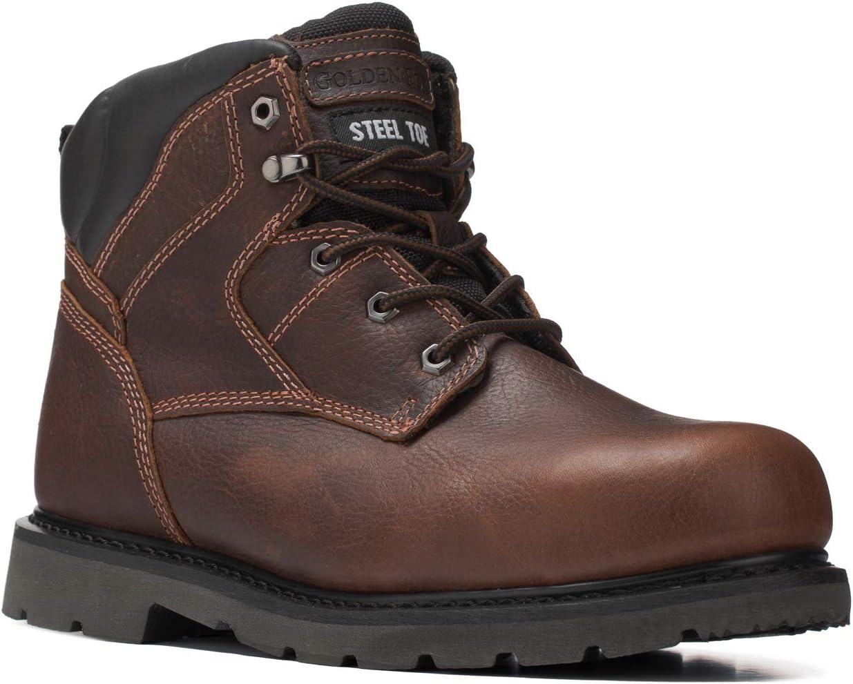 

Ботинки Golden Fox 6 с защитным носком, Мужские стальные строительные ботинки, Brown Pitstop