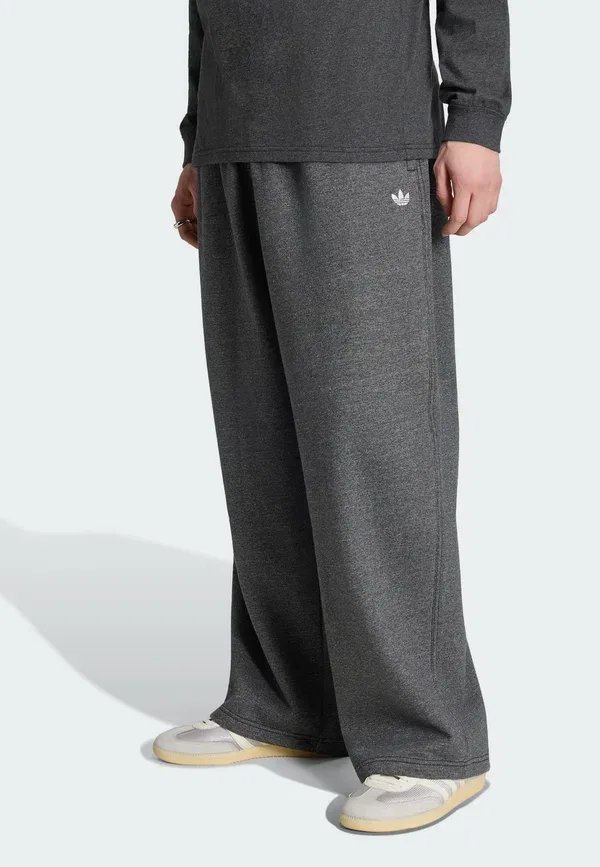 Штаны спортивные Adidas Originals Trefoil essentials melange baggy open hem pants tracksuit bottoms, темно-серый меланж