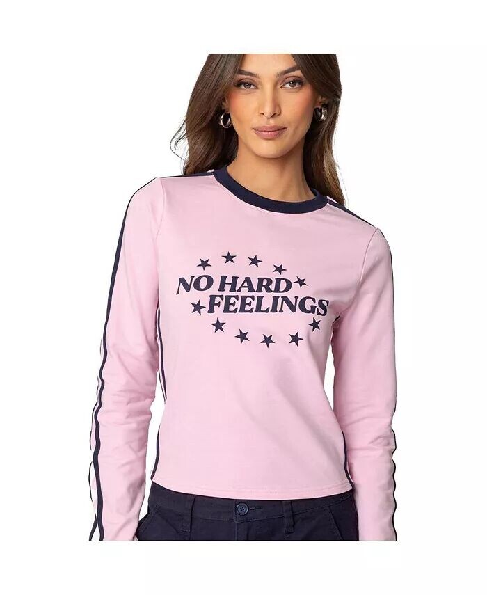 

Женская футболка с длинным рукавом No Hard Feelings Edikted, розовый