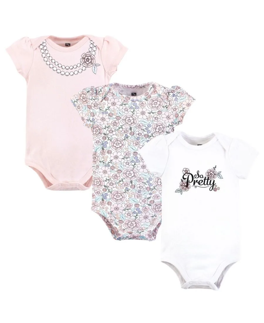 Комплект из 3 мягких хлопковых боди на каждый день Hudson Baby, So Pretty Flower