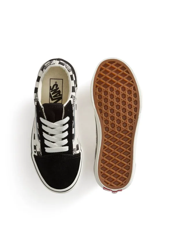 Классические скейтбордистские кроссовки унисекс Vans, Chess Black White — фото 3