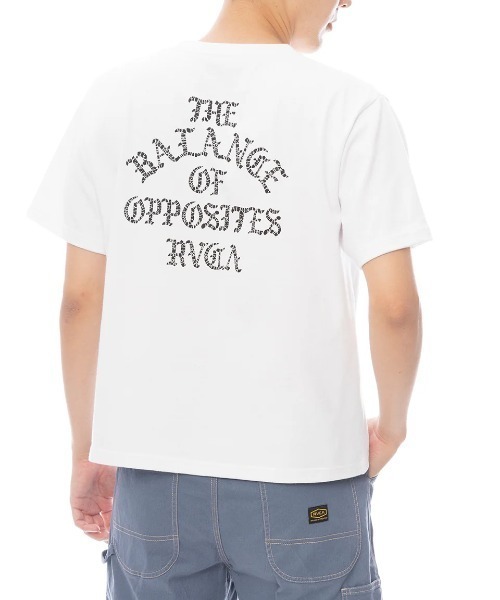 

Мужская футболка с коротким рукавом, термонаклейка, принт на спине RVCA, белый