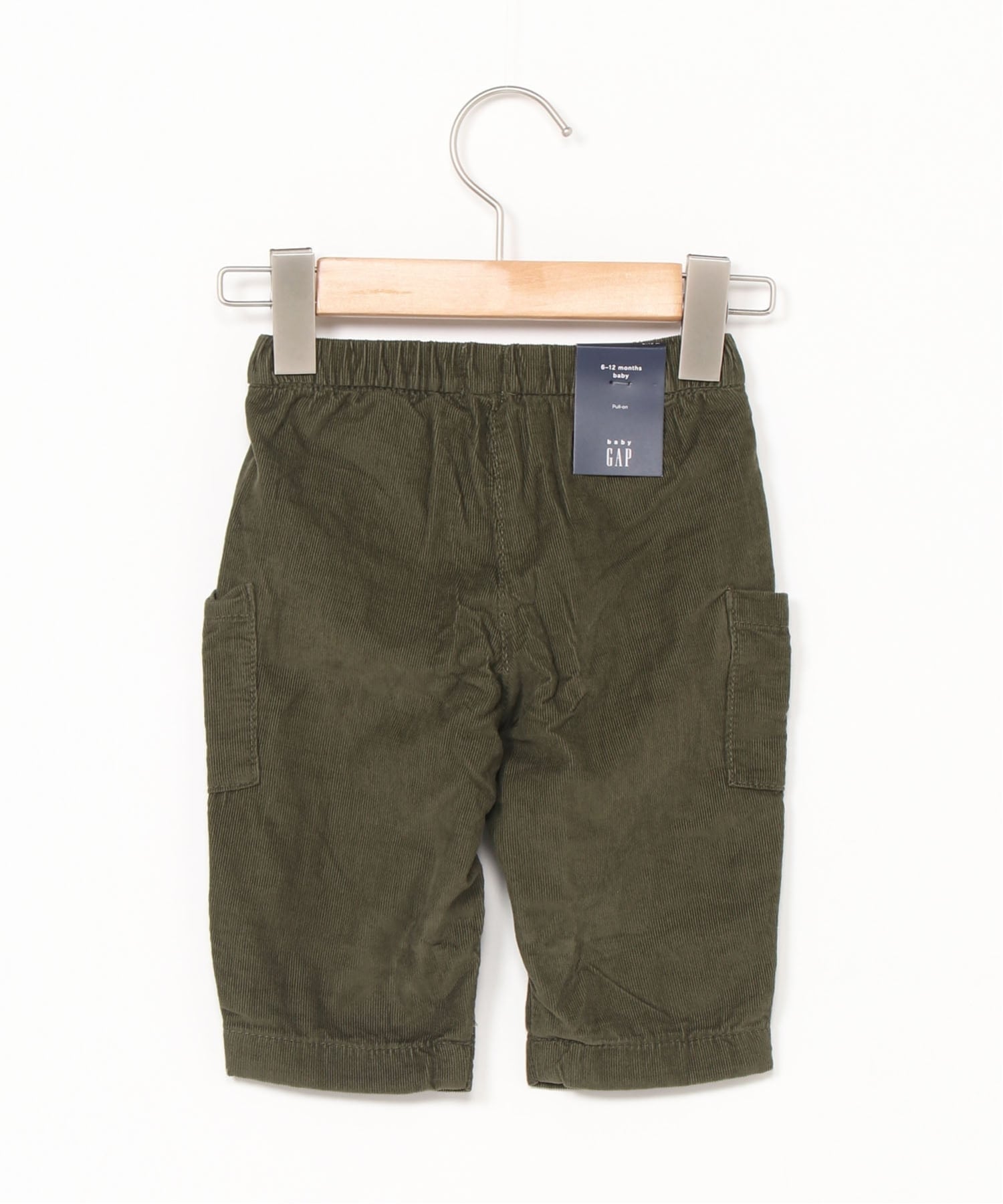 (K) Вельветовые штаны на резинке (детские) GAP, ARMY JACKET GREEN — фото 4