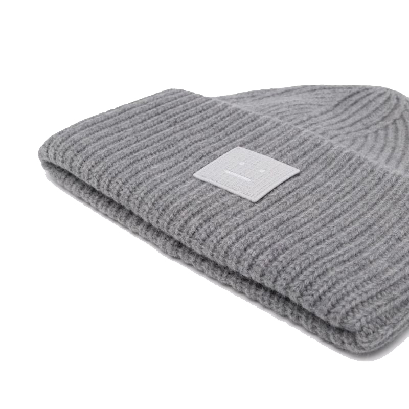 Acne Studios Шапка с большим логотипом на лицевой стороне, Gray — фото 3