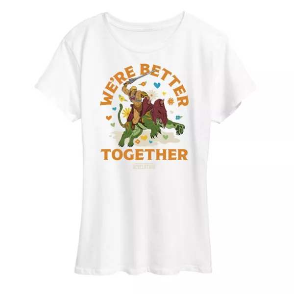 

Женская футболка с графическим принтом «Властелины Вселенной» Licensed Character, белый