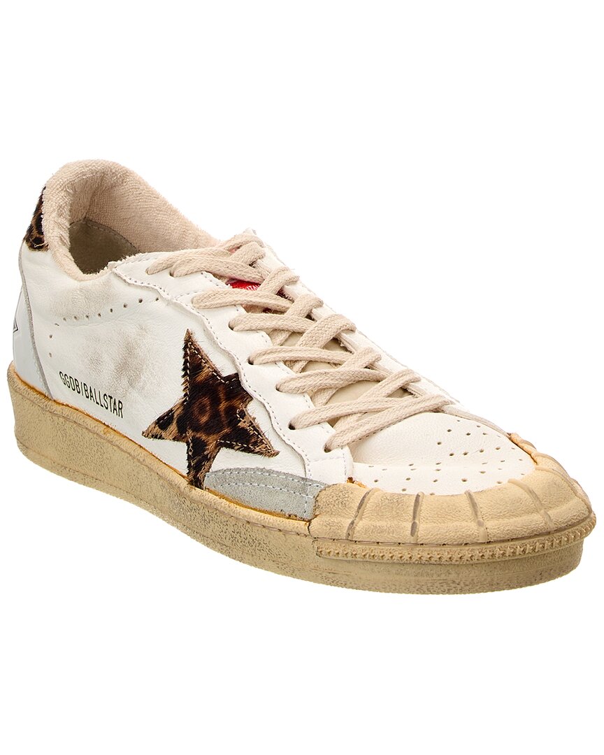 Кроссовки Golden Goose Ballstar из кожи и ворса теленка