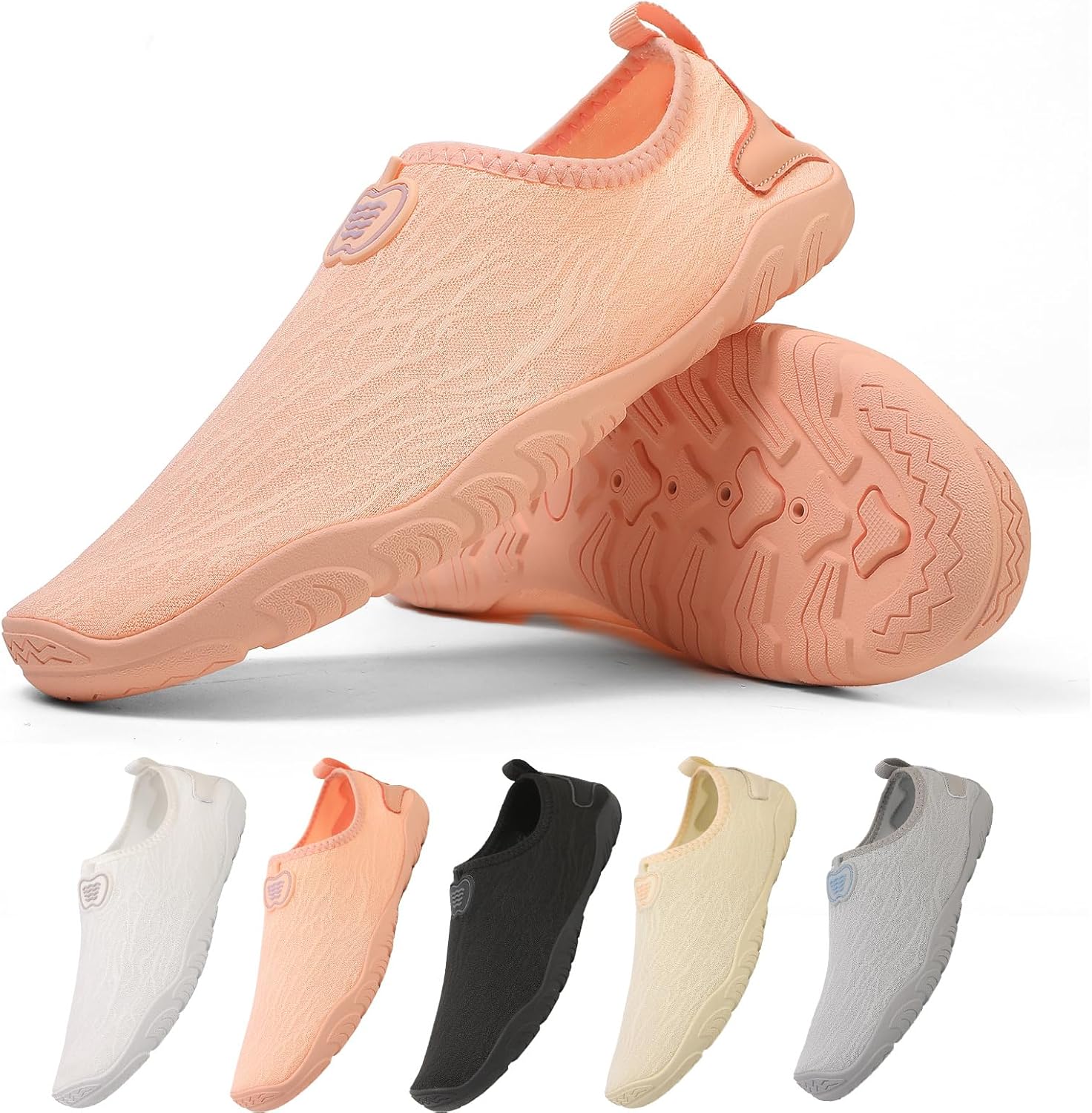 

Кроссовки для женщин и мужчин унисекс, быстросохнущие, с нескользящей подошвой, широким носком Feedmoo, розовый