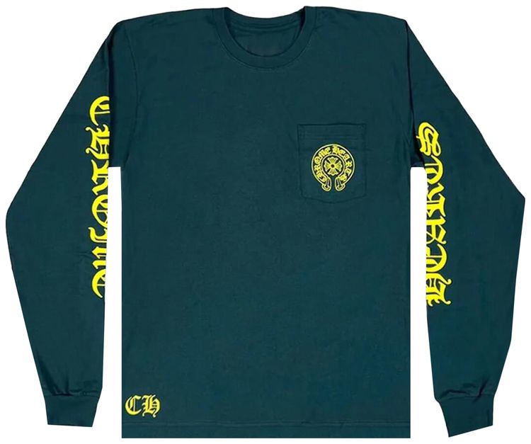 

Лонгслив Chrome Hearts Horseshoe Long-Sleeve 'Green/Yellow', зеленый