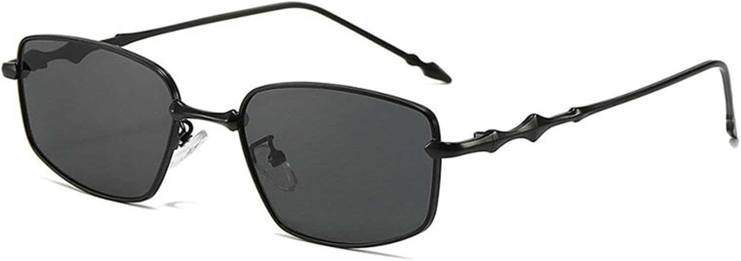 

Винтажные солнцезащитные очки Helena маленького прямоугольного размера для женщин и мужчин, в стиле ретро, ​​с квадратной металлической оправой, необычной формой дужек, в стиле панк, S67, Black