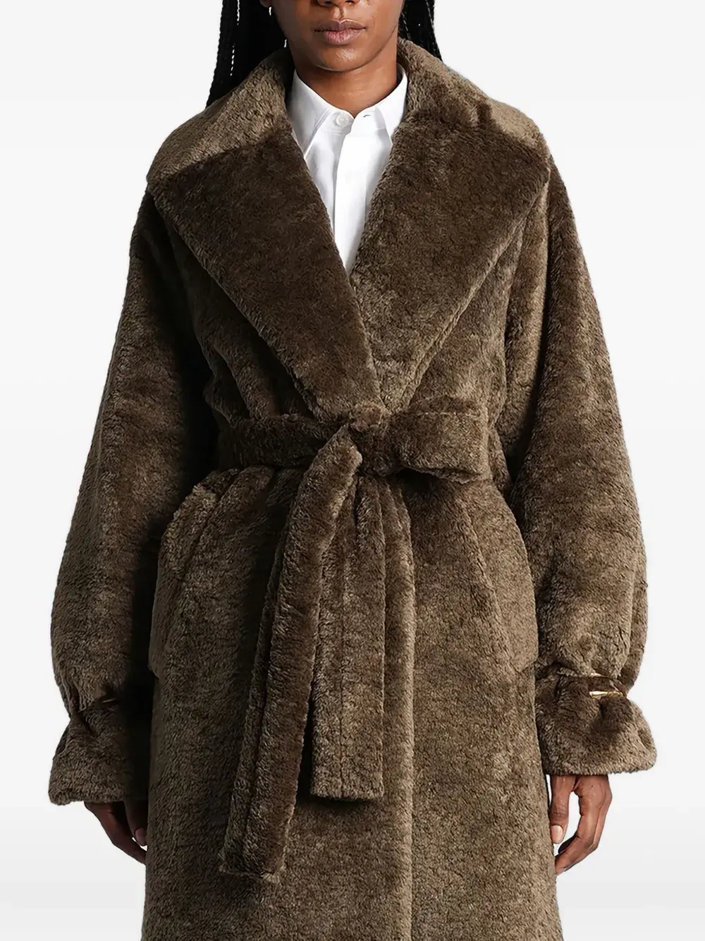 

Однобортное пальто с поясом DARKPARK, зеленый