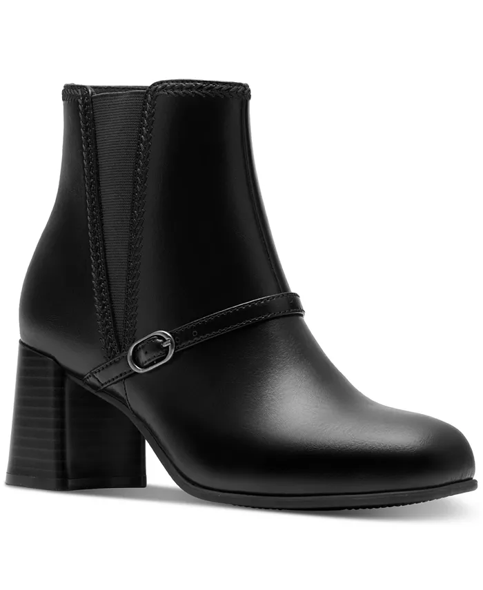 Коллекция Women's Keirsta Day Block Heel Booties Clarks, черный