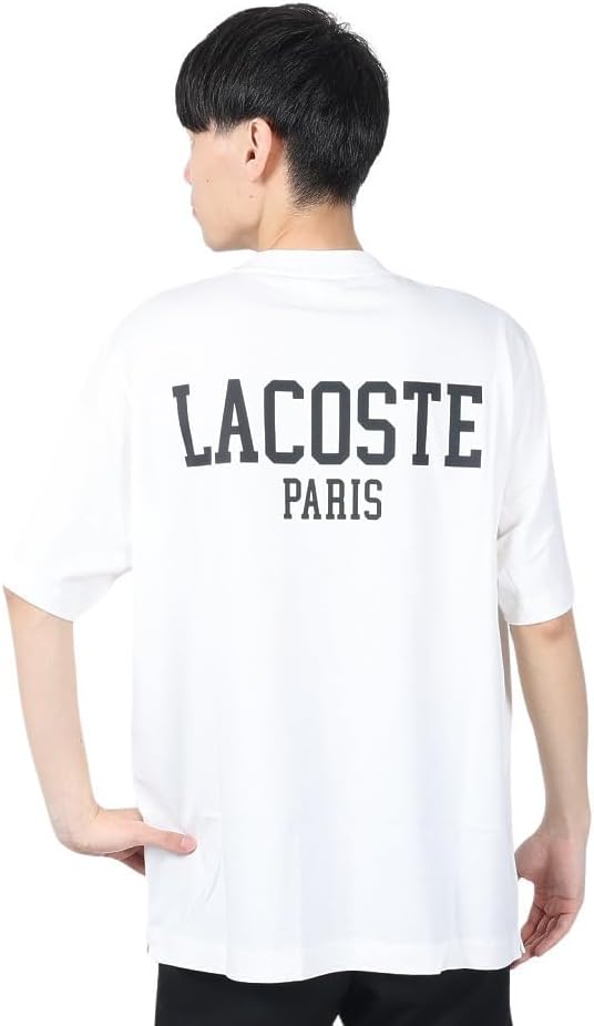 Футболка LACOSTE с принтом на спине. Базовая футболка для мужчин, белый — фото 4