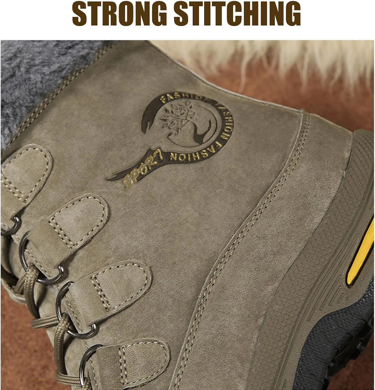 

Мужские зимние высокие шнурованные сапоги Optigard с меховой подкладкой, теплые, водонепроницаемые, с мехом, для холодной погоды, уличные, противоскользящие, для работы и походов, серый