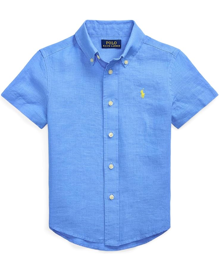 

Рубашка Polo Ralph Lauren Kids Linen Short Sleeve Shirt, цвет Harbor Island Blue