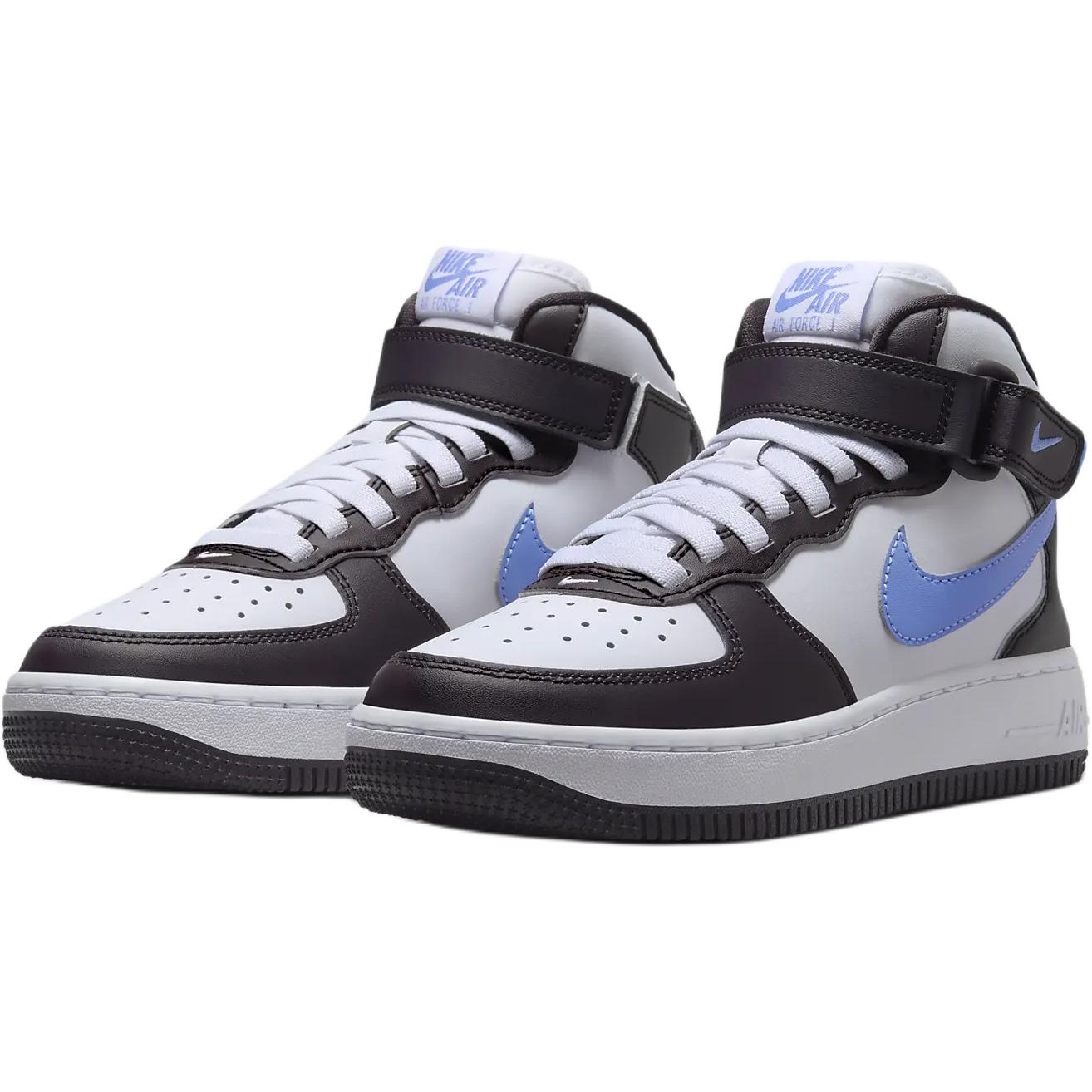Nike Air Force 1 Антискользящие Износостойкие Высокие Детские Скейтбординг Кроссовки Черный Белый Синий — фото 3