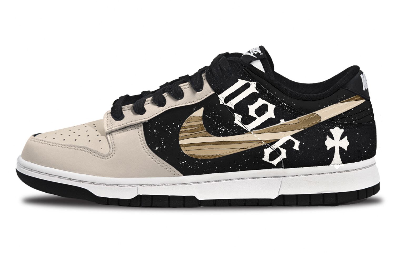 

Кроссовки Nike Dunk Skateboarding Shoes Women's Low-top Black Beige, цвет Off White