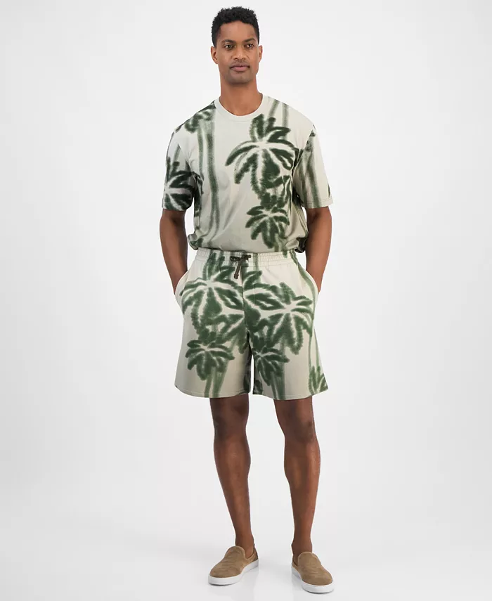 

Мужские бермуды с поясом на шнурке и принтом пальмы, длина 9" A|X Armani Exchange, мультиколор