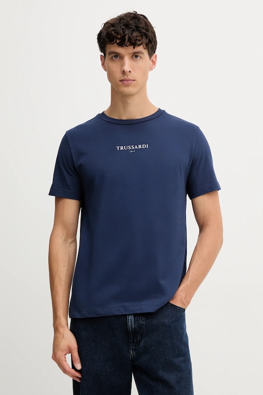 

Хлопковая футболка Trussardi, темно-синий