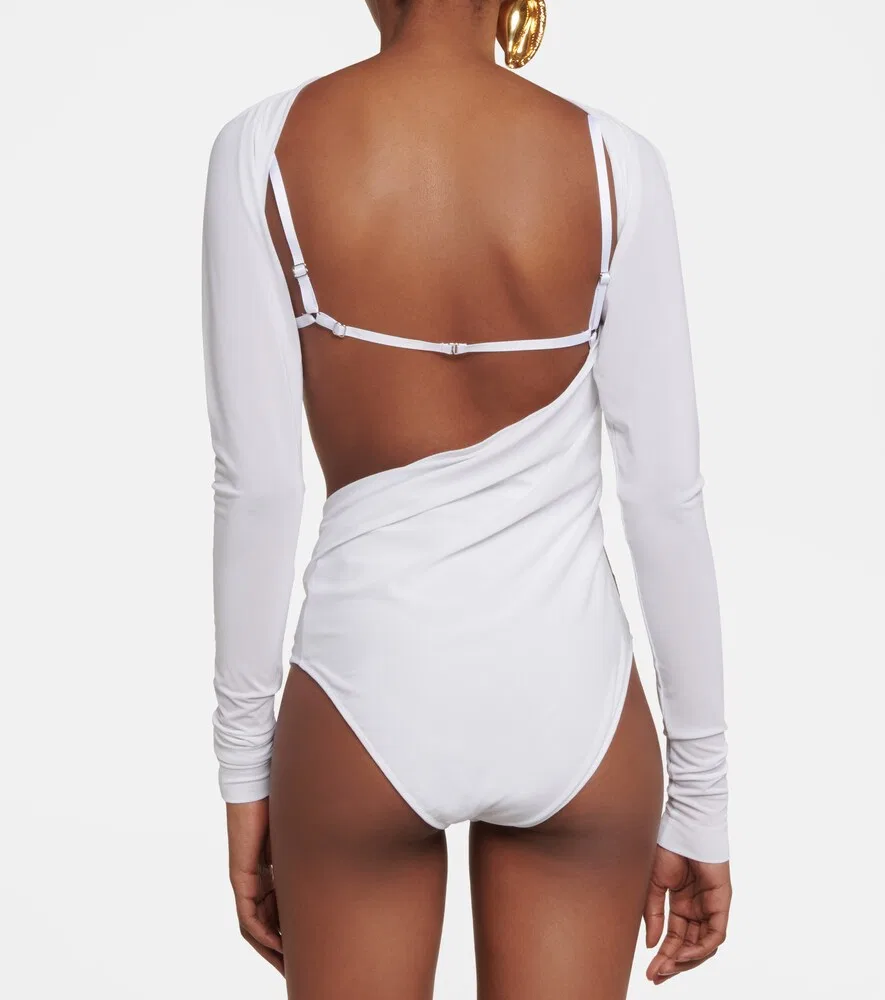 Сетчатый боди Le Body Carozzu Jacquemus, белый — фото 4