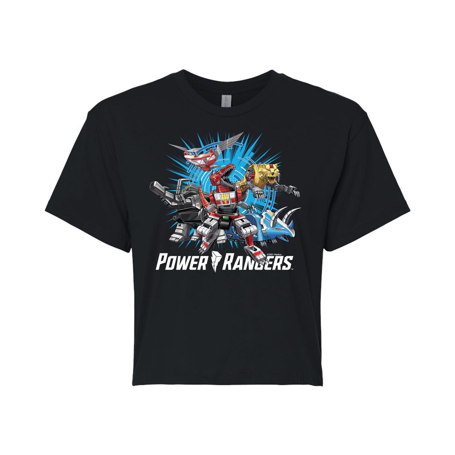

Укороченная футболка с рисунком Power Rangers Zords для юниоров Licensed Character, черный