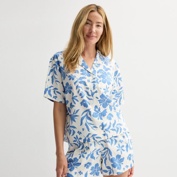 

Женская тканая пижама с короткими рукавами Sonoma Goods For Life, цвет blue flower