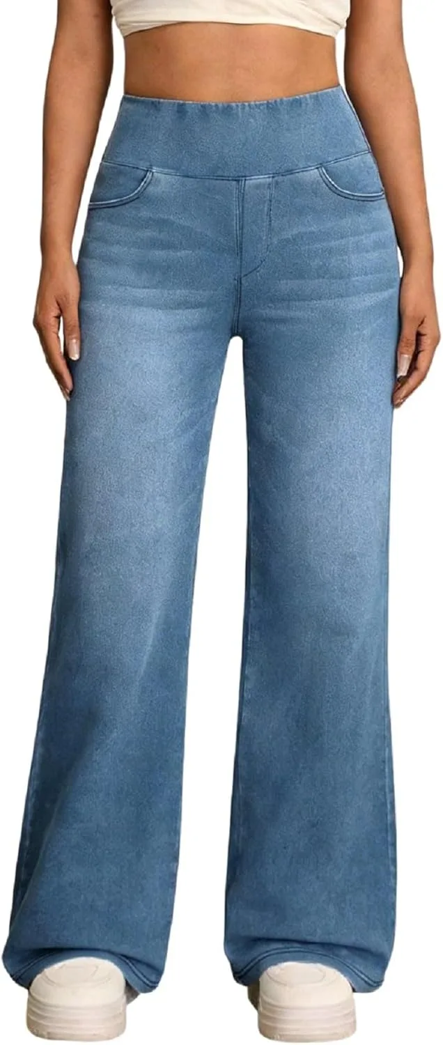 

GORGLITTER женские джинсы с высокой талией и расклешенным силуэтом