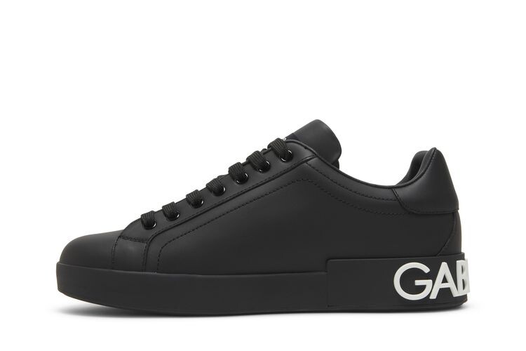Кроссовки Dolce & Gabbana Dolce & Gabbana Portofino Low DG Logo Print - Black White, черный — фото 3