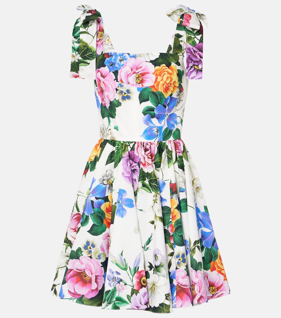 

Мини-платье из хлопкового поплина с цветочным принтом Dolce&Gabbana, Mix Fiori Cretonne