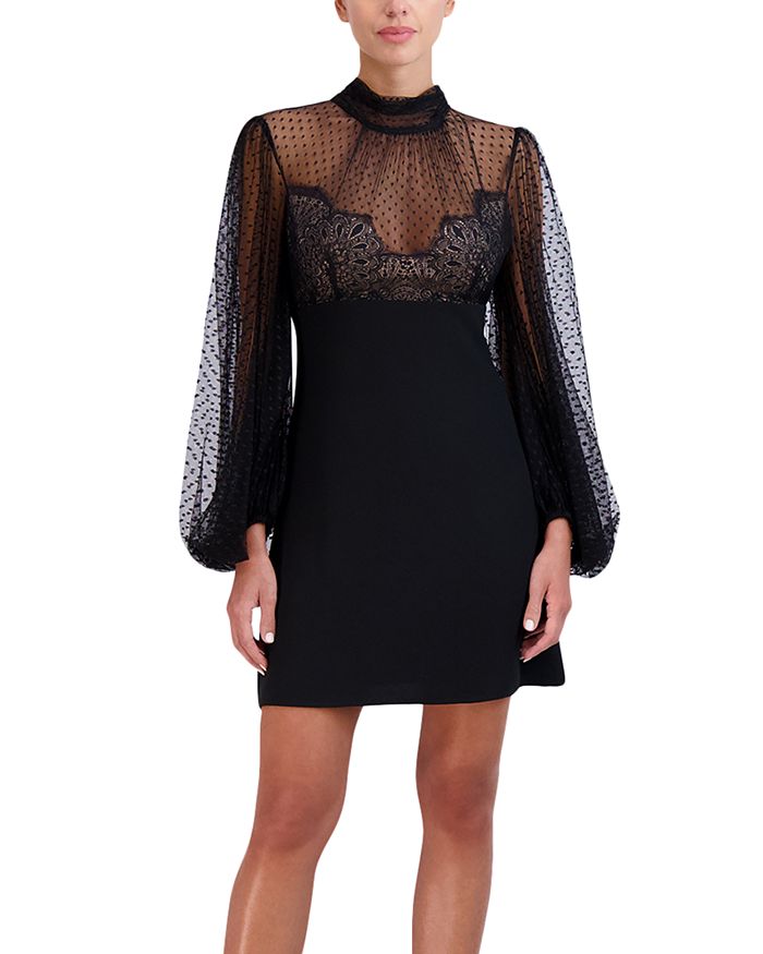 

Платье с рукавами-блузонами BCBGMAXAZRIA, черный