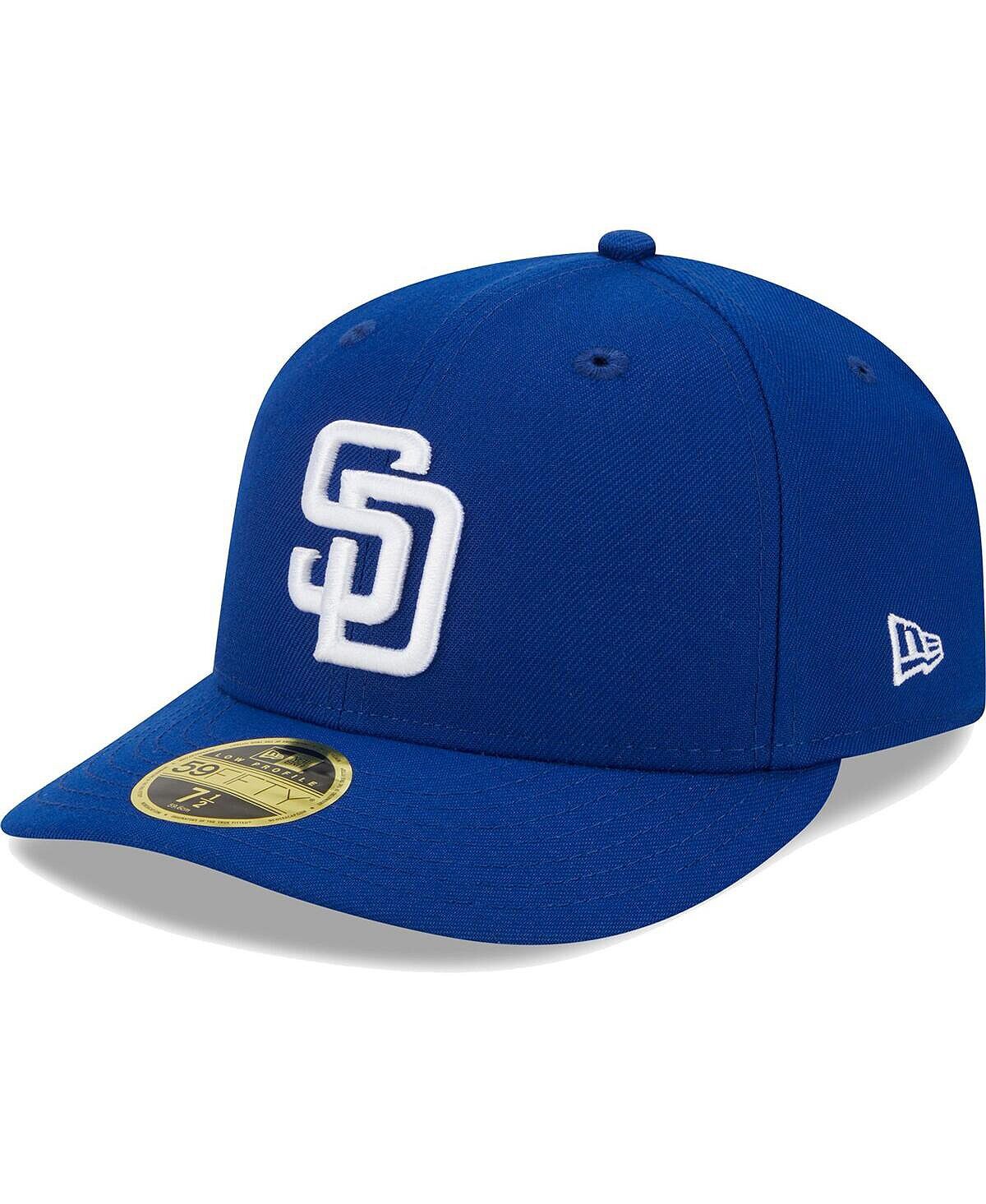 

Мужская низкопрофильная приталенная шляпа с логотипом Royal San Diego Padres белого цвета 59FIFTY New Era