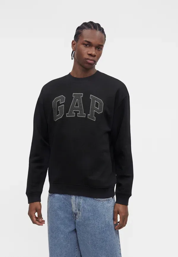 Свитшот Heritage logo crew solid, Gap, черный — фото 4