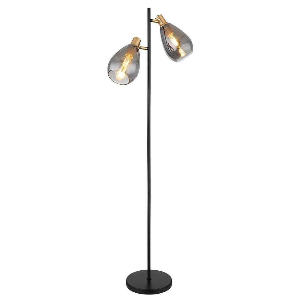 

Торшер, черный металл, дымчатое стекло, H 160 см Globo Lighting