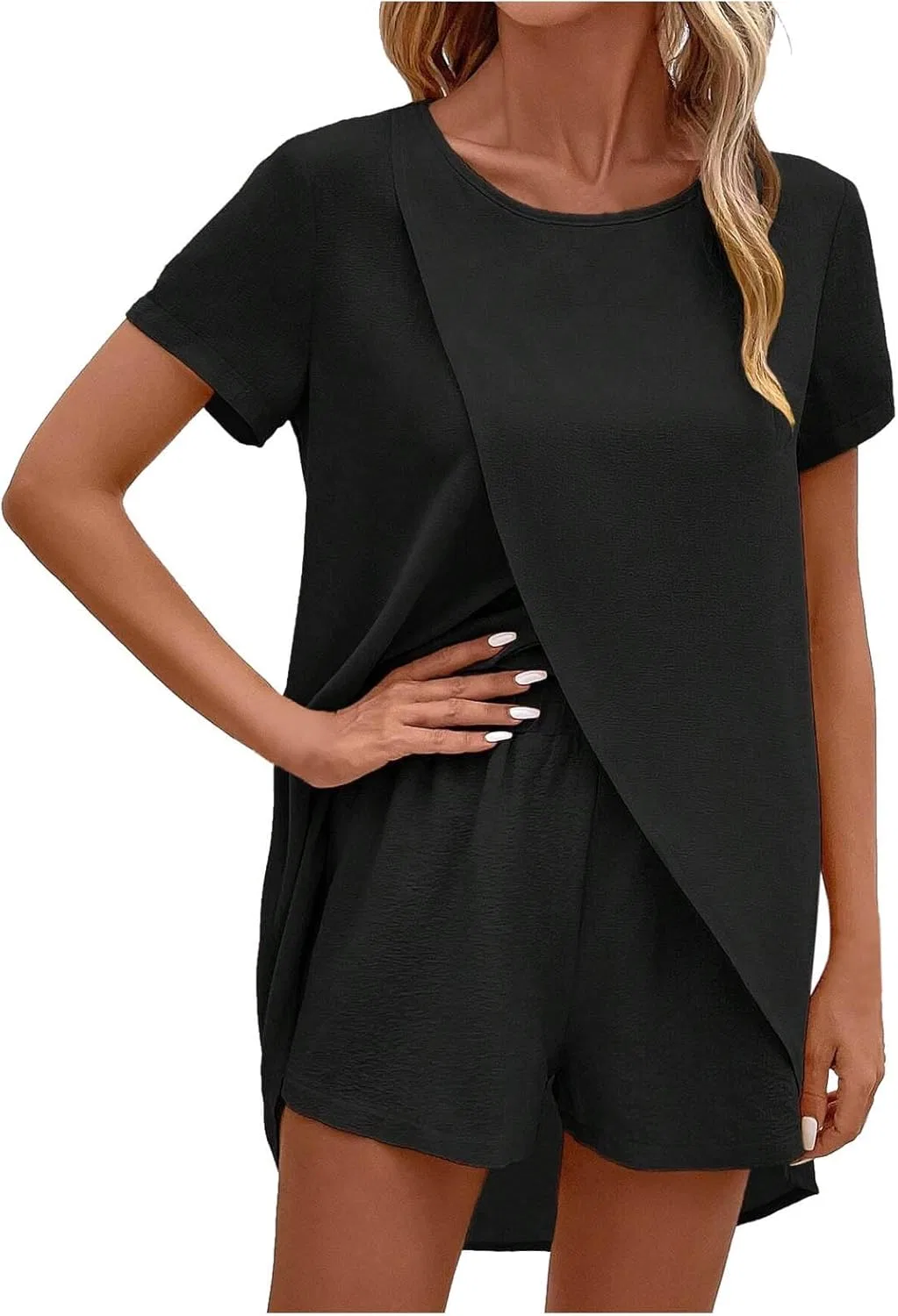 Спортивный комплект из топа и шорт, женский, Black, размерная линейка XS-XXL