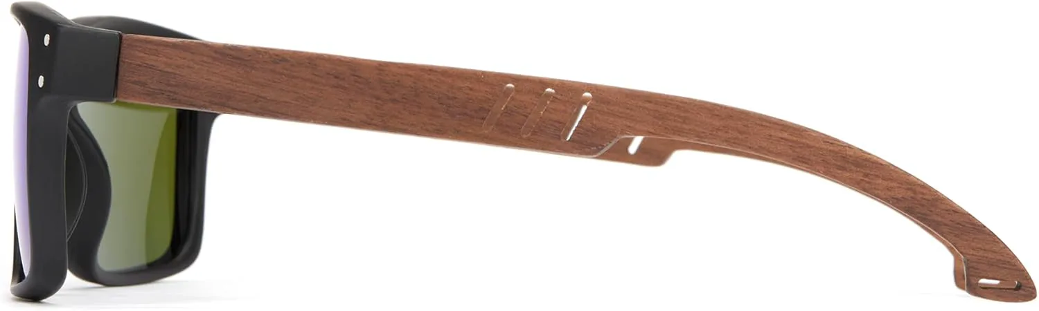 

Солнцезащитные очки Cyxus ручной работы из бамбука для мужчин и женщин, поляризованные, с защитой от УФ-излучения, подарок 1110, Frame: Black+ Lens: Blue